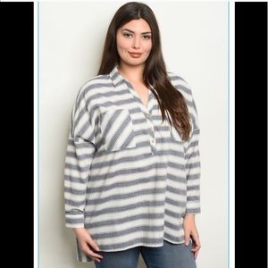 Super comfy slightly oversized plus sized tunic shirt.